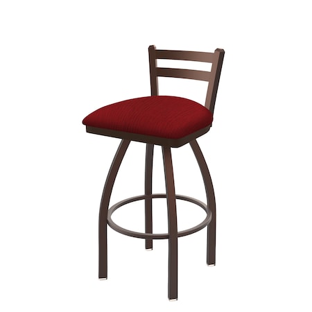 Holland Bar Stool Co 30" Low Back Swivel Bar Stool, Bronze Finish, Graph Ruby Seat 41130BZ016